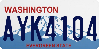 WA license plate AYK4104
