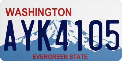WA license plate AYK4105