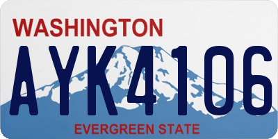 WA license plate AYK4106
