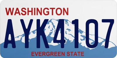 WA license plate AYK4107
