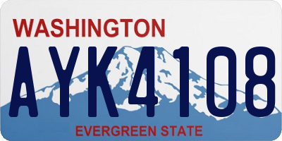 WA license plate AYK4108