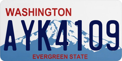 WA license plate AYK4109