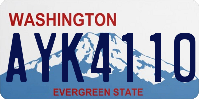 WA license plate AYK4110