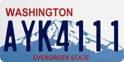 WA license plate AYK4111