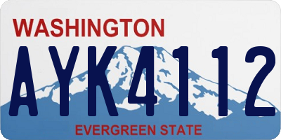 WA license plate AYK4112