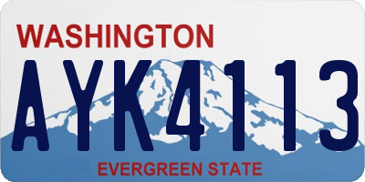 WA license plate AYK4113