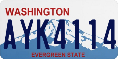 WA license plate AYK4114