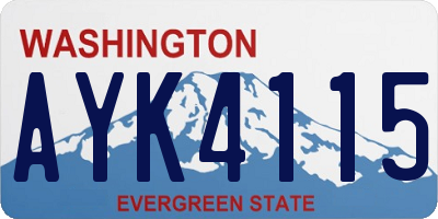 WA license plate AYK4115