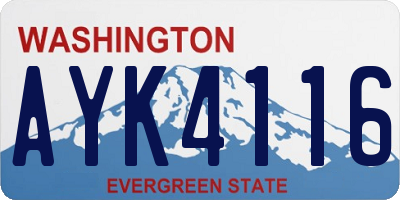 WA license plate AYK4116