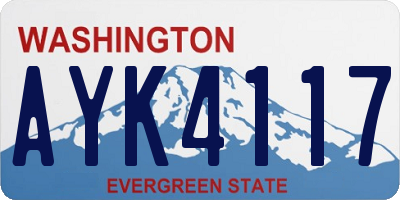 WA license plate AYK4117