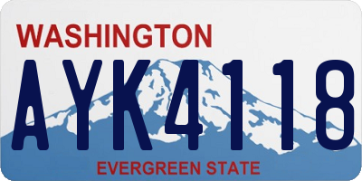 WA license plate AYK4118