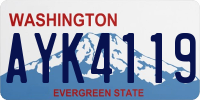 WA license plate AYK4119