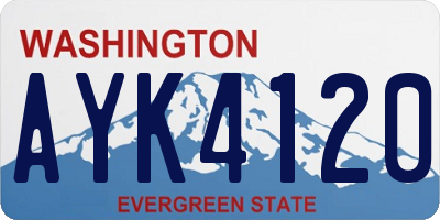 WA license plate AYK4120