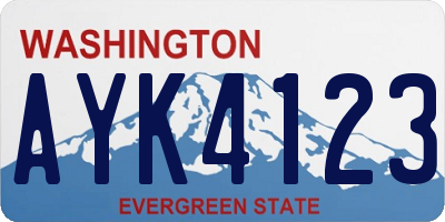 WA license plate AYK4123