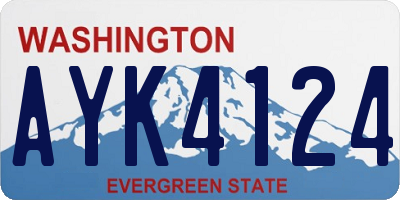 WA license plate AYK4124