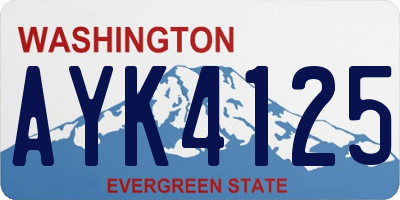WA license plate AYK4125