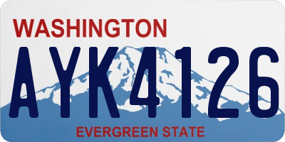 WA license plate AYK4126