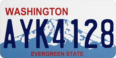 WA license plate AYK4128