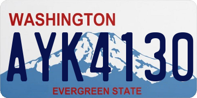 WA license plate AYK4130