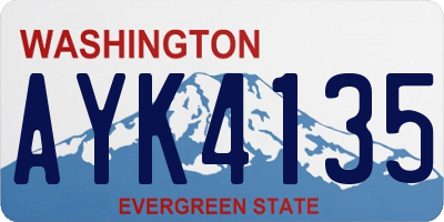 WA license plate AYK4135