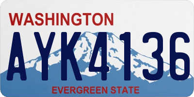 WA license plate AYK4136