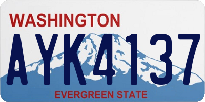 WA license plate AYK4137