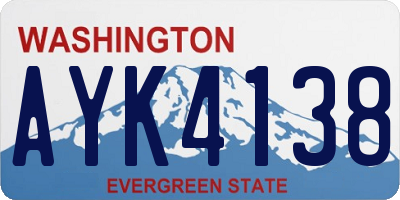 WA license plate AYK4138