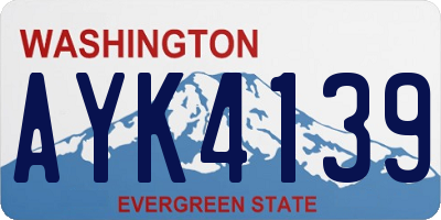 WA license plate AYK4139