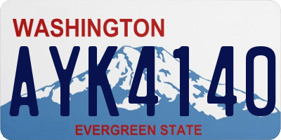 WA license plate AYK4140
