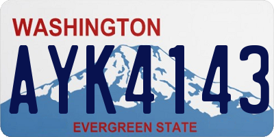 WA license plate AYK4143