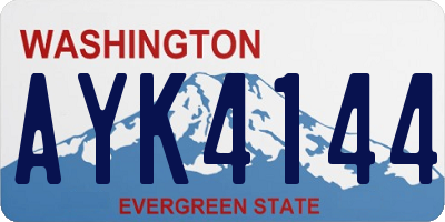 WA license plate AYK4144