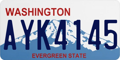 WA license plate AYK4145