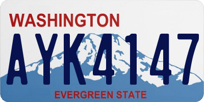 WA license plate AYK4147