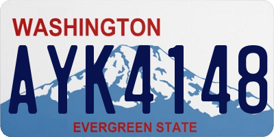WA license plate AYK4148