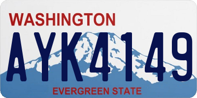 WA license plate AYK4149