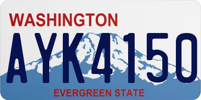 WA license plate AYK4150
