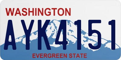 WA license plate AYK4151