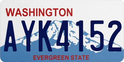 WA license plate AYK4152
