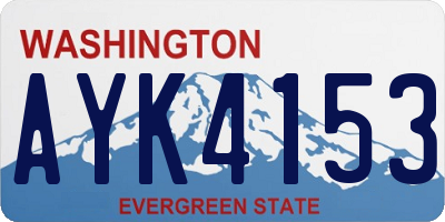 WA license plate AYK4153