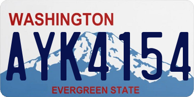 WA license plate AYK4154