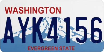 WA license plate AYK4156