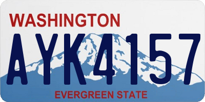 WA license plate AYK4157