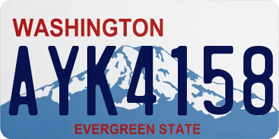 WA license plate AYK4158