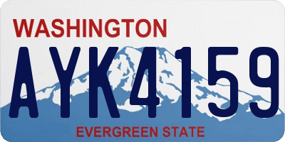 WA license plate AYK4159