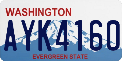 WA license plate AYK4160