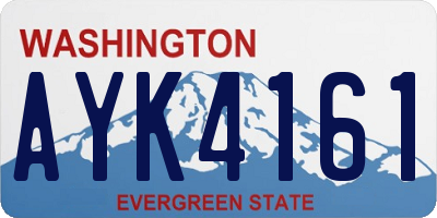 WA license plate AYK4161
