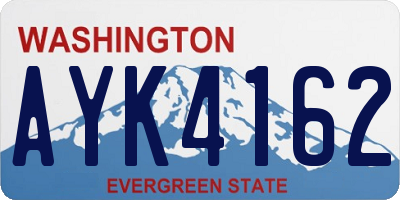 WA license plate AYK4162