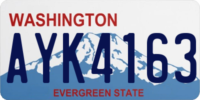 WA license plate AYK4163