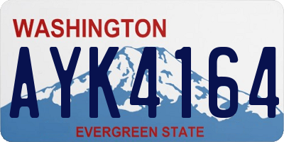 WA license plate AYK4164