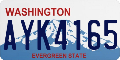 WA license plate AYK4165